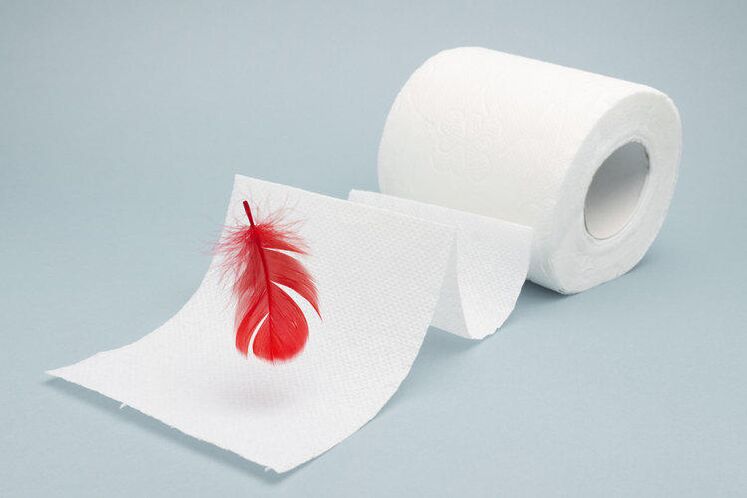 Le sang sur le papier toilette est un signe d'hémorroïdes